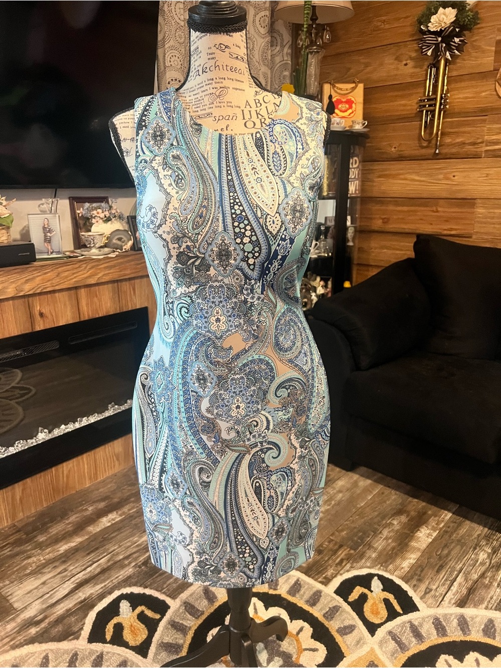 Tommy Hilfiger Blue Paisley Sheath Dress